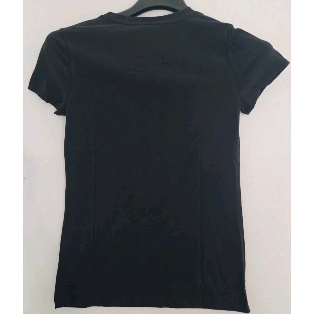 Aeropostale Shirt Womens M Black Classic Crew Short Sleeve Rhinestone AERO Tee - Picture 5 of 7